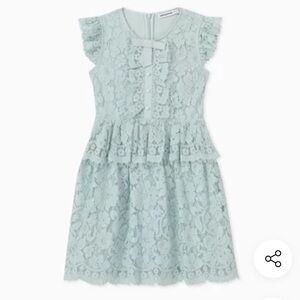 SELF PORTRAIT Bow Lace Dress in Cotton Blend Girls' Lace Bow Peplum Dress NWT